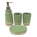 Ver imagem 1 de Kit Banheiro Lavabo Porta Escova Sabonete Liquído 4 Peças