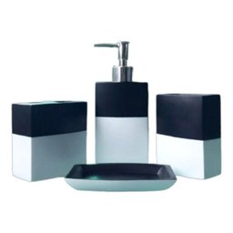 Kit Banheiro Lavabo Porta Sab Liquído Escova 4 Peças - 1