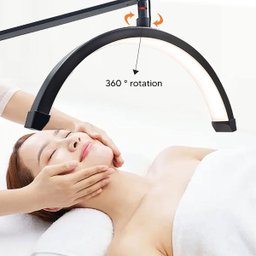 Luminaria Estetica Spa Arco Meia Lua Led 3 Tons Suporte Celular Mesa Salao de Beleza Manicure Limpez - 12