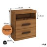 Mesa de Cabeceira Criado Compacto Quarto Cama Cinamomo - 4