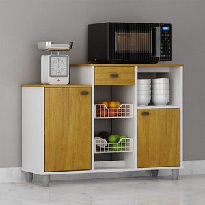 Fruteira de Chão Nora Multiuso Flex 3 Portas 1 Gaveta Mobilihouse