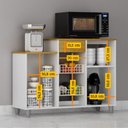 Ver mais imagens de Fruteira de Chão Nora Multiuso Flex 3 Portas 1 Gaveta Mobilihouse