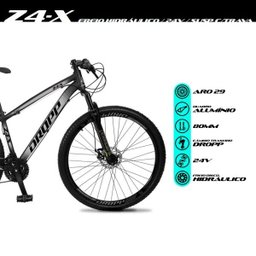 Bicicleta Aro 29 Quadro 19 Alumínio 24v Suspensão Trava Freio Hidráulico Z4-X Preto/Cinza - - 3
