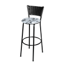 Ver imagem 1 de Banqueta Alta Para Cozinha Ratan Preta Estofado Floral Floral