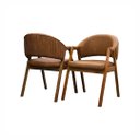 Ver imagem 5 de Mesa de Jantar Dunnas Off com 8 Cadeiras Lore Castanho 180cm