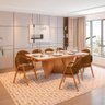 Mesa de Jantar Dunnas Off com 8 Cadeiras Lore Castanho 180cm - 2