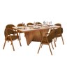 Mesa de Jantar Dunnas Off com 8 Cadeiras Lore Castanho 180cm - 1