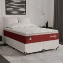 Ver imagem 1 de Cama Box Casal Bipartido + Colchão Comfort Class Pillow Top Vinho/suede Branco