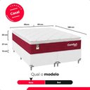 Ver imagem 4 de Cama Box Casal Bipartido + Colchão Comfort Class Pillow Top Vinho/suede Branco