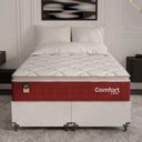 Ver imagem 6 de Cama Box Casal Bipartido + Colchão Comfort Class Pillow Top Vinho/suede Branco