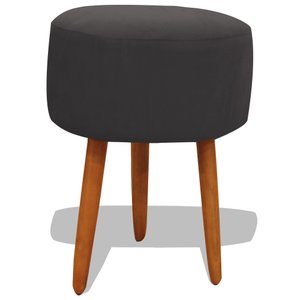 Puff Banqueta Decorativo Redondo para Sala Pé Palito 50 Cm Altura Grafite Dimazza Móveis - Grafite