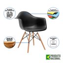 Ver imagem 4 de Mesa Industrial Retangular Jantar 137x90cm Preta Base Cobre V com 6 Poltronas Pretas Eames Madeira