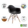 Mesa Industrial Retangular Jantar 137x90cm Preta Base Cobre V com 6 Poltronas Pretas Eames Madeira - 4