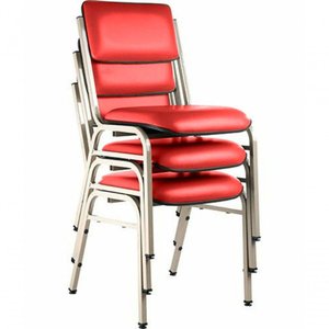 Kit com 3 Cadeiras para Auditórios Linha Hotel Smart Vermelho