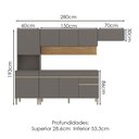 Ver imagem 3 de Cozinha Modulada 4 Pecas com Balcao Tampo Line Gris Cp Freijo Ktp