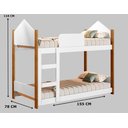 Ver imagem 2 de Beliche Infantil Magia Branco Grenat com Escorregador e Colchões - Gabrielli Móveis