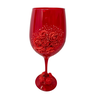 Taça Vidro Pomba Gira Vermelho com Rosas 490 Ml - 1