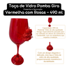 Taça Vidro Pomba Gira Vermelho com Rosas 490 Ml - 4