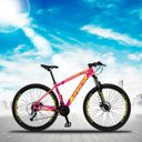 Ver imagem 2 de Bicicleta Aro 29 Quadro 19 Alumínio 27 Marchas Freio Disco Hidráulico Z3-X Rosa/Amarelo - Dropp