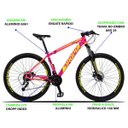 Ver imagem 3 de Bicicleta Aro 29 Quadro 19 Alumínio 27 Marchas Freio Disco Hidráulico Z3-X Rosa/Amarelo - Dropp