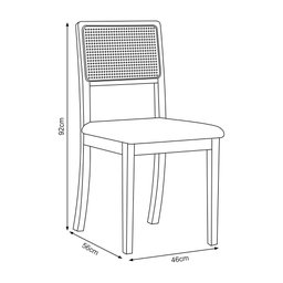 Mesa Jantar Luxo Pérola 120x90 Off White com 4 Cadeiras Palha Linho Bege Telinha Rubi Madeira Maciça - 5