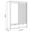 Ver imagem 6 de Guarda Roupa Solteiro 2 Portas de Correr 2 Gavetas 150cm Madeira Maciça Benton F06 Tauari - Lyam Dec