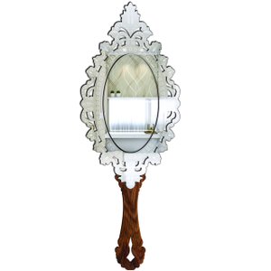 Espelho de Mao Provençal 28x11 Lins Ddek - Prata