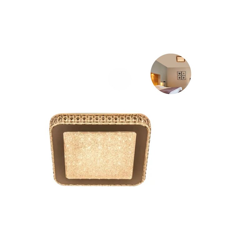Plafon Sobrepor Gemini Acrílico Cristal Espelhado 40x40 24w