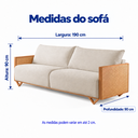 Ver imagem 3 de Sofá Living Fixo Prime 1,9m Molas Bonnel Espuma D28 - Bege