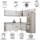 Ver imagem 3 de Armário de Cozinha Modulado de Canto 7 Peças Cp21 com Pia Inox Branco - Lumil Lumil Móveis