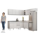 Ver imagem 5 de Armário de Cozinha Modulado de Canto 7 Peças Cp21 com Pia Inox Branco - Lumil Lumil Móveis