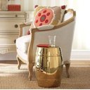 Ver imagem 2 de Puff Cerâmico Banqueta Seat Garden Jardim Dourado Luxo