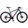 Bicicleta Aro 29 Quadro 19 Alumínio 27v Freio Hidráulico Volcon Preto/Rosa/Azul - GT Sprint - 1
