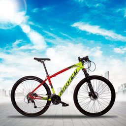 Bicicleta Aro 29 Quadro 19 Alumínio 27v Susp. Trava Freio Hidráulico Z7-X Amarelo/Vermelho - - 3