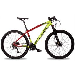 Bicicleta Aro 29 Quadro 19 Alumínio 27v Susp. Trava Freio Hidráulico Z7-X Amarelo/Vermelho - - 1