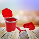 Ver imagem 3 de Kit Lixeira, Rodo de Pia e Porta Detergente: Vermelho