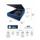 Ver imagem 2 de Cama Box Baú 138 x 188 cm, Tecido Blindado com 1cm de Espuma, 100% Madeira, Série Ouro Cor Azul