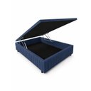 Ver imagem 3 de Cama Box Baú 138 x 188 cm, Tecido Blindado com 1cm de Espuma, 100% Madeira, Série Ouro Cor Azul