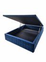 Ver imagem 1 de Cama Box Baú 138 x 188 cm, Tecido Blindado com 1cm de Espuma, 100% Madeira, Série Ouro Cor Azul