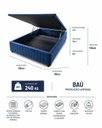 Ver imagem 3 de Cama Box Baú 138 x 188 cm, Tecido Blindado com 1cm de Espuma, 100% Madeira, Série Ouro Cor Azul
