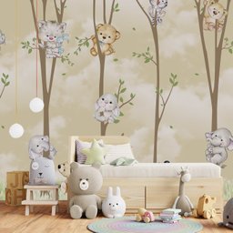 Papel de parede infantil safári animal para quarto de bebê M² VR52 - 3