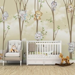 Papel de parede infantil safári animal para quarto de bebê M² VR52 - 4