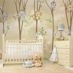 Papel de parede infantil safári animal para quarto de bebê M² VR52 - 5