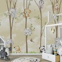 Ver imagem 2 de Papel de parede infantil safári animal para quarto de bebê M² VR52