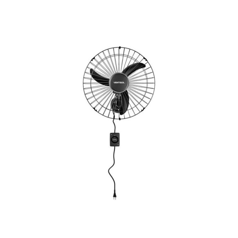 Ventilador de Parede Ventisol Oscilante 50cm Aço Preto Bivolt Ventilador de Parede Ventisol Oscilante 50cm Aço Preto Bivolt