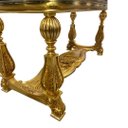 Ver imagem 3 de Mesa de Jantar Clássica para 6 Lugares Madeira Maciça Folheada a Ouro e Tampo de Vidro 85x200x110cm