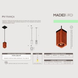 Luminária Pendente França Madeira Maciça de Demolição Rosca E27 - 4