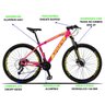 Bicicleta Aro 29 Quadro 21 Alumínio 27 Marchas Freio Disco Hidráulico Z3-X Rosa/Amarelo - Dropp - 3