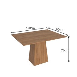 Mesa de Jantar 120cm Retangular Freijó 100% Mdf Cor:freijó - 3