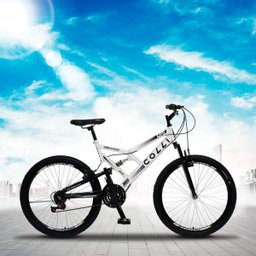 Bicicleta Gps Aro 26 Aço 21 Marchas Dupla Suspensão Freio V-brake Branco - Colli Bike - 2